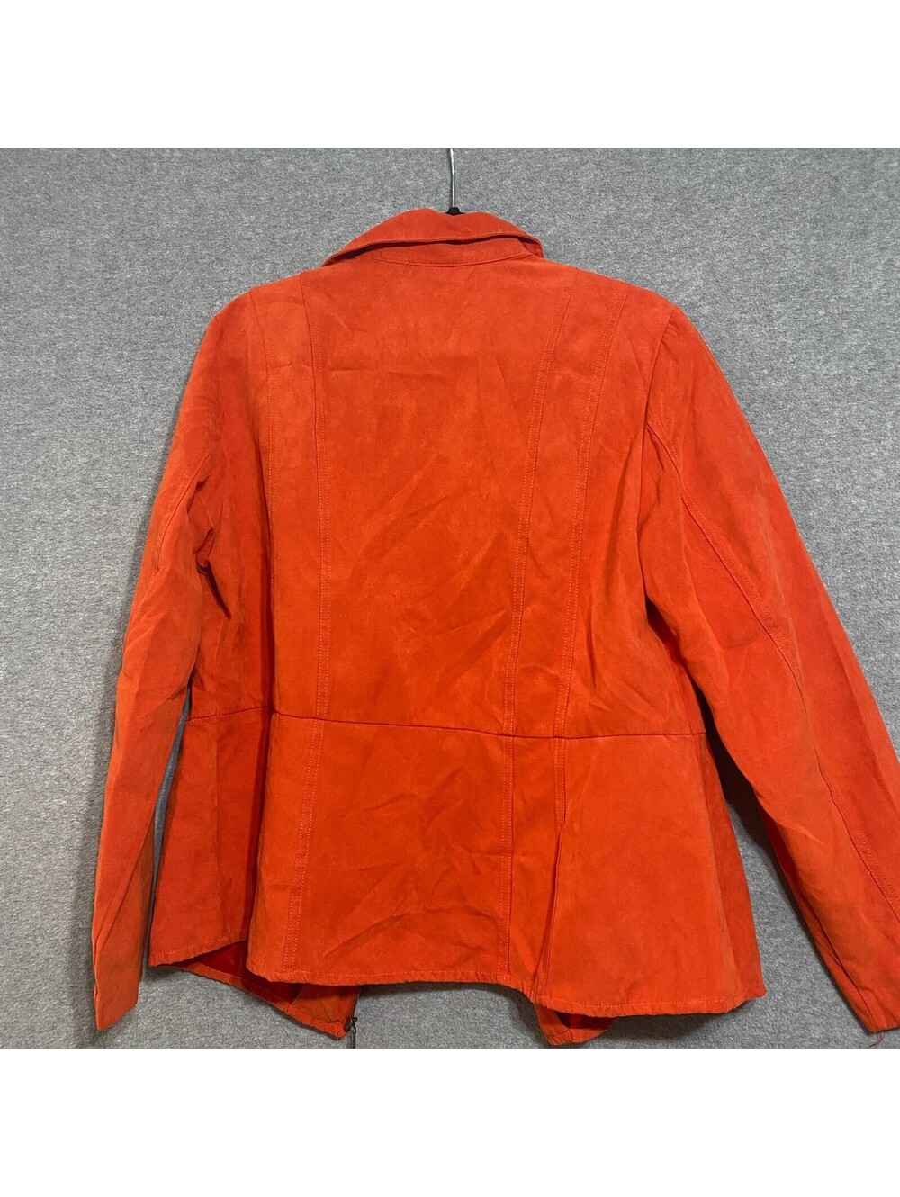 Cato Woman Faux Suede Jacket Plus Size 14/16W Orange Zip Front Snap Pockets - Picture 3 of 4
